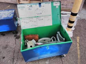 lot 2057 image: Greenlee 882 Hydraulic Benders with Greenlee 4.5cu.ft. Storage Box 1531