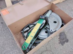lot 2062 image: Greenlee 882 Flip Top Bender with Knaack Storage Box