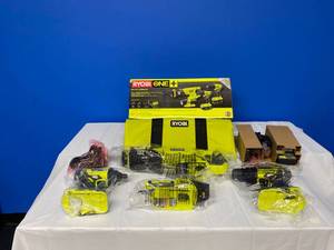 lot 2 image: RYOBI ONE 18V 4 PC. COMBO KIT