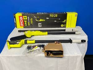 lot 16 image: RYOBI ONE 8 CORDLESS POLE SAW 18V