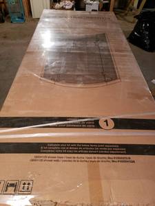lot 22 image: Glacier Bay GBSH128 Curved Glass Shower Door Assembly