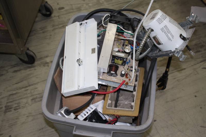 Lot #94 Large Tote of Random & Assorted Electrical Items
