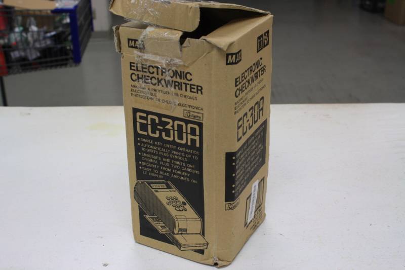 Max EC-30A Max Model EC-30A Electronic Checkwriter, 10-Digit $180