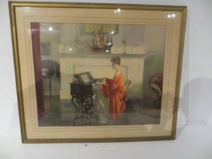 lot 22 image: At the Melodeon Framed Art
