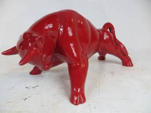 lot 32 image: Red Ceramic Bull