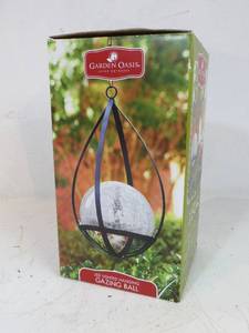 lot 39 image: Red Garden Oasis LED Lighted Hanging Gazing Ball