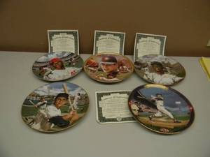 THE BRADFORD EXCHANGE -  AWESOME COLLECTION LIMITED EDITION PLATES - CAL RIPKEN JR., TED WILLIAMS, WILLIE MAYS, BOB GIBSON, CARL YASTRZEMSKI - STILL IN BOX - WCOA - SEE PICTURES