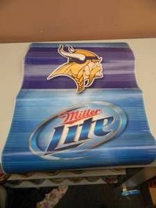 2 NOS - MINNESOTA VIKING MILLER LITE GRAPHIC ADVERTISING FOR FLOOR - APPROX 17 BY 24 - SEE PICTURES