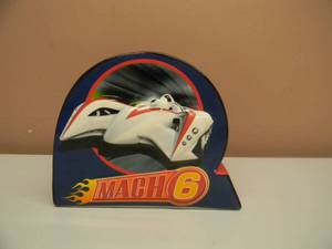 SPEED RACER MOVIE MACH 6 CERAMIC COIN BANK - NICE - SEE PICTURES