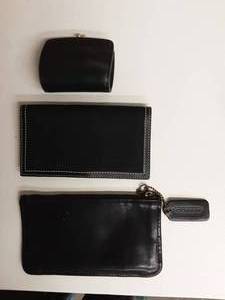 Coach Leather Zip Pouch, Coach Leather Coin Purse, Signature Check Book Cover