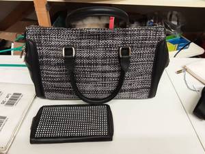 Initial Handbag, Bling Zip Wallet
