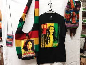 Bob Marley T-Shirt Size L & Shoulder Bag, Other Fabric Back Pack & Zip Pouch