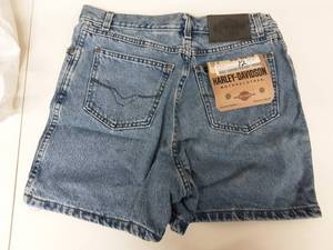 NEW Harley Davidson Denim Shorts Size 12 & 4-Riding Hats