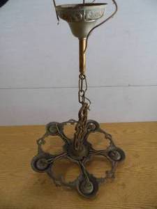 Antique Metal Light Fixture - Hanging