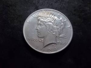 lot 48 image: 1924 Peace Silver Dollar