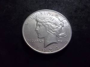 lot 56 image: 1934 D Double Die Silver Peace Dollar