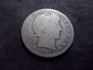 lot 59 image: 1907 D Barber Half Dollar