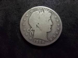 lot 60 image: 1908 D Barber Half Dollar
