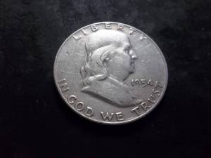 lot 94 image: 1954 D Franklin Half Dollar