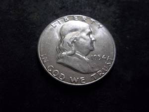 lot 95 image: 1954 S Franklin Half Dollar