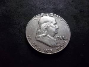 lot 100 image: 1958 Franklin Half Dollar