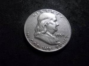 lot 103 image: 1959 D Franklin Half Dollar