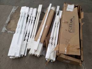 lot 35 image: Lot of (Approximately 33) Primed Baluster Square Top Posts 36in.