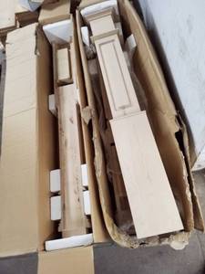 lot 42 image: Lot of (3) Coffman Hard Maple Newel C-4097