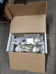 lot 53 image: Emtek Decorative Hardware Winchester Bronze Plate Silver Patina Single Cylinder Deadbolt Assembly 7670