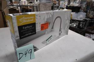 lot D49 image: Fairbury Single-Handle Pull-Down Sprayer Kitchen Faucet in Stainless Steel
