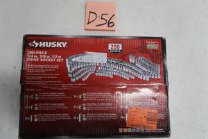 lot D56 image: Husky 14 in., 38 in. and 12 in. Drive Socket Set (200-Piece)