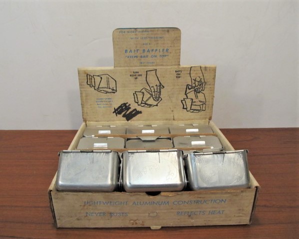 NOS Vintage BAIT BAFFLER Fishing Aluminum Bait Box, Little Canada Estate  Auction - Antiques Collectibles Paul McCobb Furniture & MORE!!