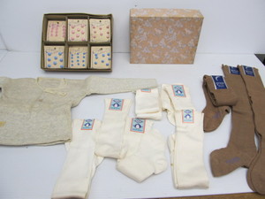 lot 13 image: NOS Vintage 1930s-40s Childs Socks Hosiery Clothing etc