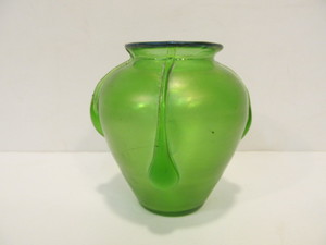 lot 61 image: Small Vintage Iridescent Art Glass Vase