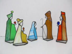 lot 81 image: Stained Glass Nativity Set