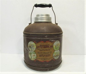 lot 93 image: Antique BRAINARDS Little Brown Jug Stoneware Lined Jug