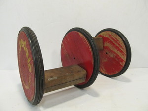 lot 96 image: Vintage PEDALO Wooden Rolling Cycle Toy