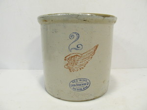 lot 108 image: Nice Antique RED WING 2 Gallon Stoneware Crock