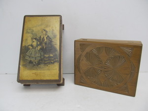 lot 197 image: 2 Vintage Wooden Jewelry Boxes