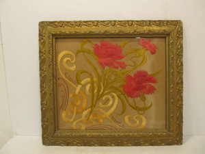 lot 175 image: Antique Art Nouveau Embroidered Framed Artwork