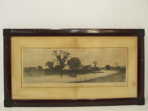lot 177 image: Antique 1890s Framed Etching