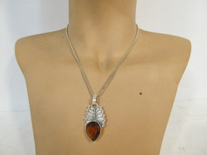 lot 186 image: Large Sterling Silver Pendant Necklace