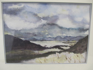 lot 118 image: Framed Watercolor Landscape by MN Artist Judith Atchley