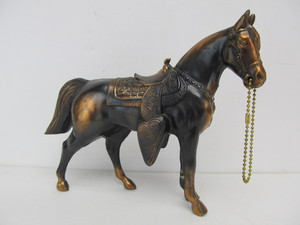 lot 228 image: Vintage Western Style Brass Horse Statue 