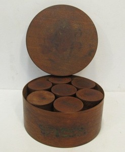 lot 246 image: Nice Antique Bentwood Canister Spice Set 