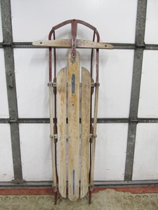 lot 241 image: Vintage Wooden Snow Sled
