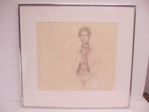 lot 270 image: Vintage Framed Signed Dated 1970s Nude Original Pencil Drawing