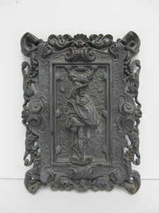 lot 320 image: Ornate Antique Cast Iron Wall Plaque