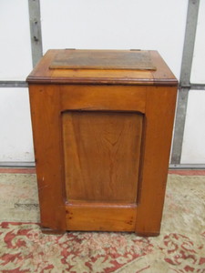 lot 335 image: Antique Woolson LION Brand Coffee Country Store Display Wooden Advertising Bin