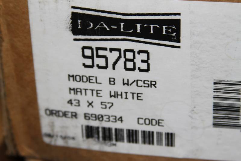 lot 58 image: Da-Lite 95783 Model B Manual Video Home Theater Projection Screen with Controlled Screen Return - NEW